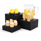 Metal Display Stands for Buffet Table - Black & White Cake Risers, Cupcake Stand for Wedding, Party, Catering Supplies, Elegant Food Risers for Displaywith 3Pcs Hollow Bottoms 6''x7''x8'' - color: Black