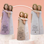 Mom Birthday Gifts from Daughter, Birthday Gifts for Mom from Daughter, Mother Daughter Gift, Mother of The Bride Gift, Sculpted Hand-Painted Figurine(Almond Rose Brown) - color: Almond Rose Brown