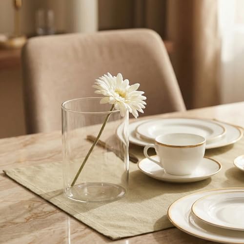 4 Inch Tall Clear Glass Cylinder Vase Flower Vase Decorative Table Centerpiece Arrangement Candle Holder High Hydroponic Floral Vase for Plants Bouquet Wedding Home Decor