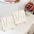 Ikee Design Set of 2 Wood Necklace Jewelry Display Stand for 8 Necklaces, Necklace Display Holder Organizer, Wash White Color - color: Wash White