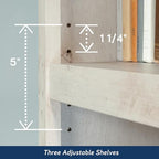 Sauder 5 Tier Book Shelf Wooden Bookcase Multipurpose Bookshelf for Home Office, Living Room, in Chalked Chestnut - color: Chalked Chestnut