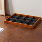 Oirlv 12 Grids Wood Jewelry Organizer Tray Stackable Jewelry Drawer Tray Bracelet/Watch Showcase Display Storage(Grey) - color: Grey 12 grid tray