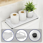 Gypie 2 Pack Bathroom Vanity Tray, Toilet Tank Tray with Handle, Bathroom Trays for Counter, Toilet Tank, Kitchen (White) - color: White 2 Unit