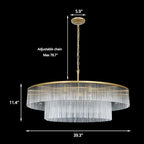 Modern Glass Chandelier Gold Chandeliers for High Ceiling Foyer Entryway Hanging Large Light Fixture for Grand Living Room Hall 39" - size: Large Gold (39" x 70")