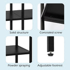 HDANI 31.5 Inch Metal Console Table with 3 Tier Strage Shelves,Narrow Entryway Table,Modern Sofa Tables for Entryway, Living Room,Bedroom,Black - color: Black, size: 31.5×9.84×29.53in