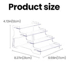 4 Tier Compact Acrylic Display Risers for Perfume, Cupcakes, Figurines – Clear Tiered Tray Stand for Decorative Organizing, Party, Holiday 8.27 IN