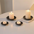 Black Nordic Creative Iron Candle Tray, Modern Minimalist Home Decor Centerpiece, Tabletop Candle Holder