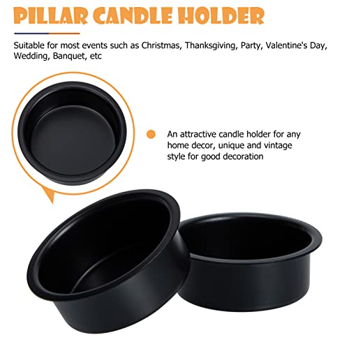 Uonlytech 5pcs Tea Light Tins Cups, Black Metal Tea Light Candle Holder Empty Scented Candle Cup DIY Candle Holders for Party Wedding Table Decoration - color: Black