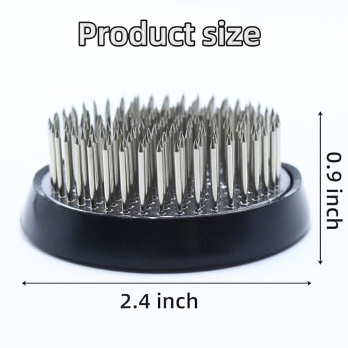 Floral Frogs for Flower Arrangements, 2.4" Round Metal Flower Frog Vase Arranger Pin Holder for Ikebana, DIY Flower Craft Arrangements (60mm Silver) - color: 60mm Silver