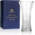CS Crystal Vase 12-inch high, Water Ripple Design, for Flowers & Decor. Lovely Nice Shiny Piece. Perfect as a Gift, Suitable for All Occasions. - style: Water Ripple Design