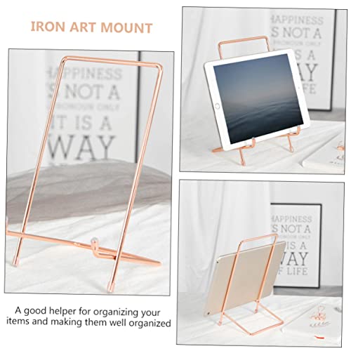 1pc Minimalist Iron Desktop Display Stand for Tablets Artwork and Books Metal Holder for Decor