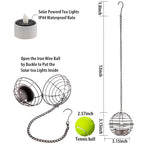 Solar Hanging Lanterns Outdoor Waterproof, Rust Iron Ball Candle Holder with Flickering Solar Powered Tea Lights, Perfect Chargeable Solar Lights for Backyard Patio Garden Fence Tree Decoration-4Pack - style: 4PK Hanging Lights