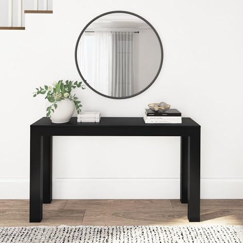 Plank+Beam Modern Solid Wood Console Table, 56 Inch, Sofa Table, Narrow Entryway Table for Hallway, Behind the Couch, Living Room, Foyer, Easy Assembly, Black - color: Black, size: 56 Inch