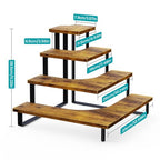 ELITEROO 4 Tier Display Riser Stand, Wood & Metal, Space Saving Corner Stand for Retail, Vendor & Home Use - size: Corner