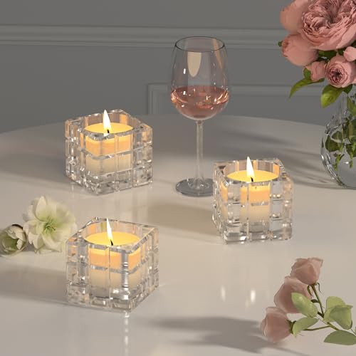 6pcs Votive Candle Holder, Glass Votive Cande Holders Bulk, Tealight Cande Holder for Home Decor, Wedding,Christmas,Thanksgiving - size: 6 Pcs
