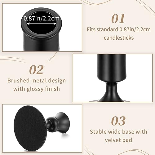 Sziqiqi Candlesticks Holder for Wedding Table Centerpiece - Black Taper Candle Holders Candle Stick Holder Bulk for Christmas Candlelight Dinner Wedding Party Festival Decor Pack of 6 - color: Black-style 1, size: 6 Pcs