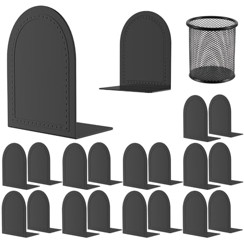 10 Pair Bookends Metal Book Ends Universal Economy Bookends (Black, 10 Pair) - color: Black, size: 10 Pair