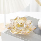 GOLDEAL Lotus Tealight Candle Holders,Set of 4,Gold Glass,Tea Light Holders,Votive Candle Holders Bulk,Pillar Candle Holder for Wedding Party,Baby/Bride Shower Party,Bathroom,Home Table Centerpieces - color: Gold