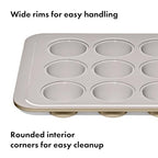 OXO Good Grips Non-Stick Pro Ceramic Coated Metal Bakeware 12 Cup Muffin Pan – Biscuit - color: Biscuit, size: Muffin Pan