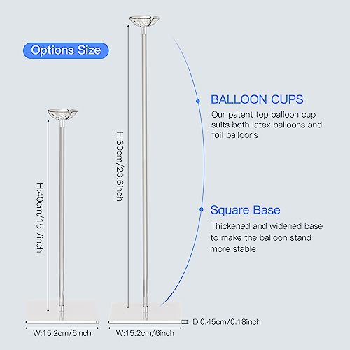 TEKXYZ 15.75 Inch Height Clear Acrylic Balloon Stand for Table Centerpiece Decoration, Set of 4