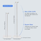 TEKXYZ 15.75 Inch Height Clear Acrylic Balloon Stand for Table Centerpiece Decoration, Set of 4