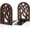 2 Pieces Wood Tree Book Ends for Shelves, Non-Skid Bookends Large Heavy Duty Bookend Book Holders for Heavy Books Decorative Book Accessories to Hold Books Firmly on Bookshelf