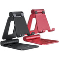 Nulaxy 2 Pack Dual Folding Cell Phone Stand, Fully Adjustable Foldable Desktop Phone Holder Cradle Dock Compatible with Phone 16 15 14 13 12 Pro Xs Xs Max Xr, All Phones, Black&Red - color: G-Black & Red