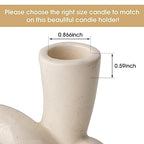 2 Pcs Pretty Ceramic Candle Holder, Modern Abstract Art Candlestick Holder Set, Table Centerpiece Taper Candle Holders Decorations for Home Decor Wedding, Dinning, Party, Mantel, TV Stand, and Kitchen