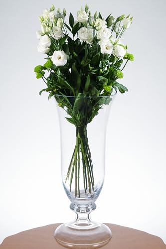 Glass - Centerpiece Vase - Glass Like Crystal Vase - for Flowers - Table or Floor - Great Filled or Unfilled - 20" Height - Classic Clear - Made in Europe - by Barski