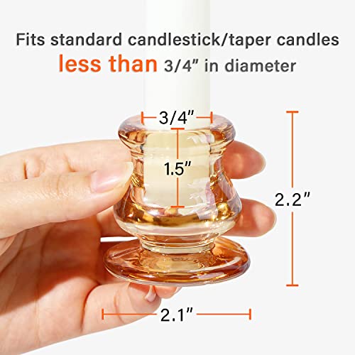 NITIME 12pcs Gold Candlestick Holders- Taper Candle Holders for Table Centerpiece- Glass Candle Holder for Wedding, Dinner Table, Party and Festival Decoration - color: Gold-12pcs