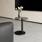 C Shaped Side Table Round End Table for Living Room, Modern Coffee Tables Unique Aesthetics Simple Accent Tables, Multifunction Black Bedside Stand for Sofa Bedroom Couch Balcony Patio Yard Garden