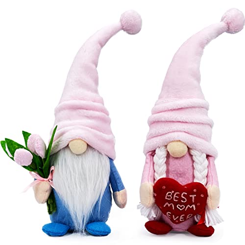 Lovinland Mothers Day Decorations - Gnomes Decor for Mother's - Best Ever Gifts for Mom Who Have Everything for Christmas, Birthday - Valentines Day Gifts for Mama & Father from Daughter, Son - color: Spring-tulips