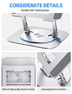 AOEVI Adjustable Computer Stand with 360 Rotating Base, Ergonimic Foldable Laptop Riser for Desk Compatible with MacBook Pro/Air Notebook up to 16 Inches, Silver - color: B-Silver