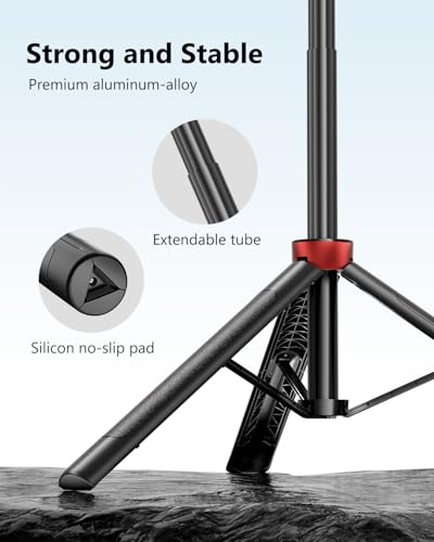 Aureday 72" Phone Tripod and Selfie Stick, Cell Phone Tripod Stand with Wireless Remote & Extendable Phone Mount for Travel/Selfie/Recording/Vlogging, Compatible with iPhone/Android/Camera - size: 72in