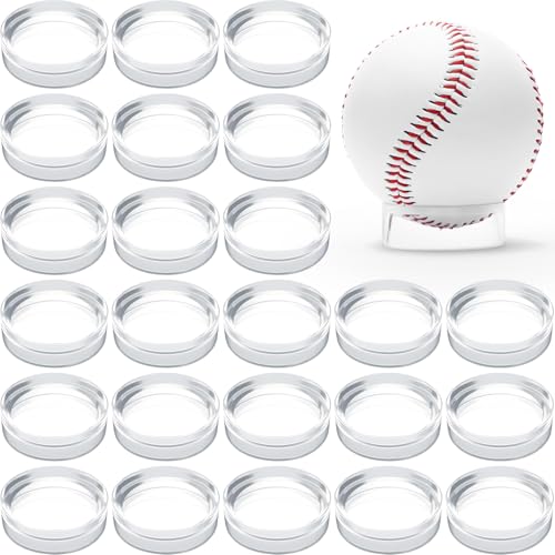 60 Pcs Baseball Holder Ring Stand 1.77 Inches Round Acrylic Stands, Small Display Stand Ring Clear Sphere Holder for Small Balls, Baseball, Golf Ball, Crystal Ball, Egg Stand, Marble, Softball - size: Stand: 1.77 in-60 pcs