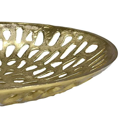 BBH Home's Handmade Gold Novelty Shaped Aluminium Tray 5.51 x 5.51 x 1.37 AMBBVK063AB2020 - color: Gold