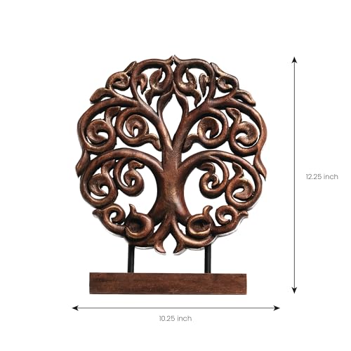 Decozen Solid Wood Tree Sculpture, Christmas Decorations, Home Decor, Living Room, Boho, Coffee Table, Centerpiece Table Decorations, Mantle, Dining Gift for Mom, Shelf, Farmhouse, Mothers Day Gifts - color: Berton