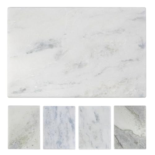 Koville African Natural Marble Cutting Board for Kitchen Pastry Bread, 12" x 8" Genuine Marble Cheese Board Stone Tray for Counter, Bathroom Perfume Tray Jewelry Candle Plate (Namib Fantasy) - color: Namib Fantasy