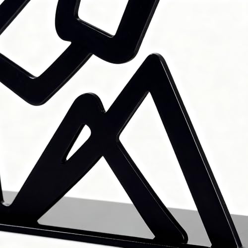 Book Ends - Abstract Heavy Duty Metal Organizer for Sturdy Book Support, Decorative Stopper with Modern Design, Durable Holder for Kids Room Bookshelves Coffee Tables Library TV Stands