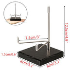 Hipiwe Adjustable Stainless Steel Arm Display Stand Easel with Wooden Base Rocks Crystal Display Easel Holder for Mineral Agate Gemstones Fossils Coral Geodes Plate and Photo, 3.1"x3.1"x4.9" - size: Large