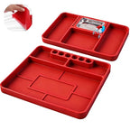 SEDY Premium Silicone Tool Tray, Automotive Non-Slip Flexible Silicone Tool Trays, Tool Organizer | 2 Piece Multi Purpose Mats with Magnetic Small parts Tray