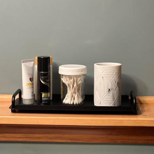 Gypie Toilet Paper Basket, Tank Tray with Handle, Bathroom Counter Storage Tray for Kitchen (Black) - color: Black