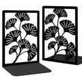 Decorative Bookends, 2 Pcs Ginkgo Leaf Desk Bookends Sturdy Metal Book Organizers for Home Office and Study Room - style: Ginkgo Leaf