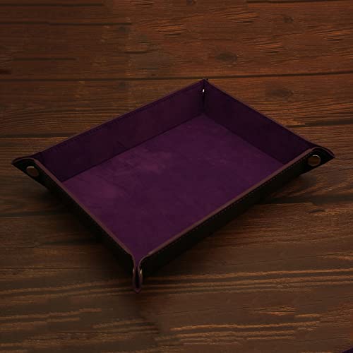 Valet Organizer - Catchall Tray for Jewelry, Wallets, Watches, Keys, Coins, Phones, Glasses - Perfect for Nightstand, Desk, Entryway - color: Purple