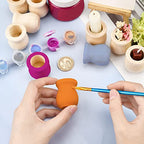 GORGECRAFT 1.5 Inch 10pcs Unfinished Wood Candle Cups Blank Candle Holders Wooden Candlesticks 4/5 Inch Hole Classics Flower Container for Hand Painting Crafts Home Wedding Decorations (Pack of 2) - size: 1.57x1.34inch,0.8inch (Pack of 2)
