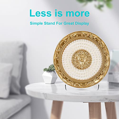 Boloyo Flat Back Acrylic Plate Display Stand , 6 Inch 5PC Clear Acrylic Display Holder Easel Base for Home Office Kitchen School Art Display - color: Flat Back, size: 6 inch(5PC)