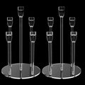 5 Arm Acrylic Candle Holder Stand Elegant Crystal-Clear 3 Tier Stems for Flameless LED Candles Modern Spiral Twist Design, Sturdy 7.09" Round Base Perfect for Weddings & Home Decor (2, Candelabra) - size: Candelabra