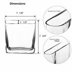 CYS EXCEL Glass Book Vase (H:8" Open:7"x2") Round Edge Oval Flower Vase Rectangular Wedding Centerpiece - size: H-8" Open-7"x2"