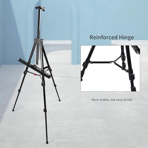 RRFTOK Artist Easel Stand,Metal Tripod Adjustable Easel for Painting Canvases Height from 21" to 66" with Reinforced Triangle,Carry Bag for Table-Top/Floor Drawing and Didplaying(3pack). - style: 66BL 3-pack