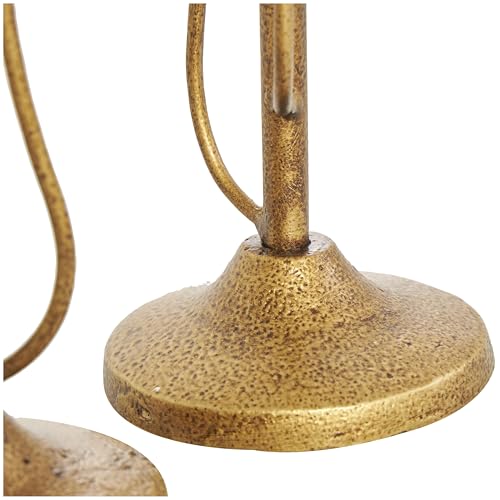 Deco 79 Metal Abstract Decorative Candle Holder Mushroom Inspired Candle Stand, Set of 2 Candlestick Holder 11", 14"H, Gold - color: Gold, size: 11", 14"H